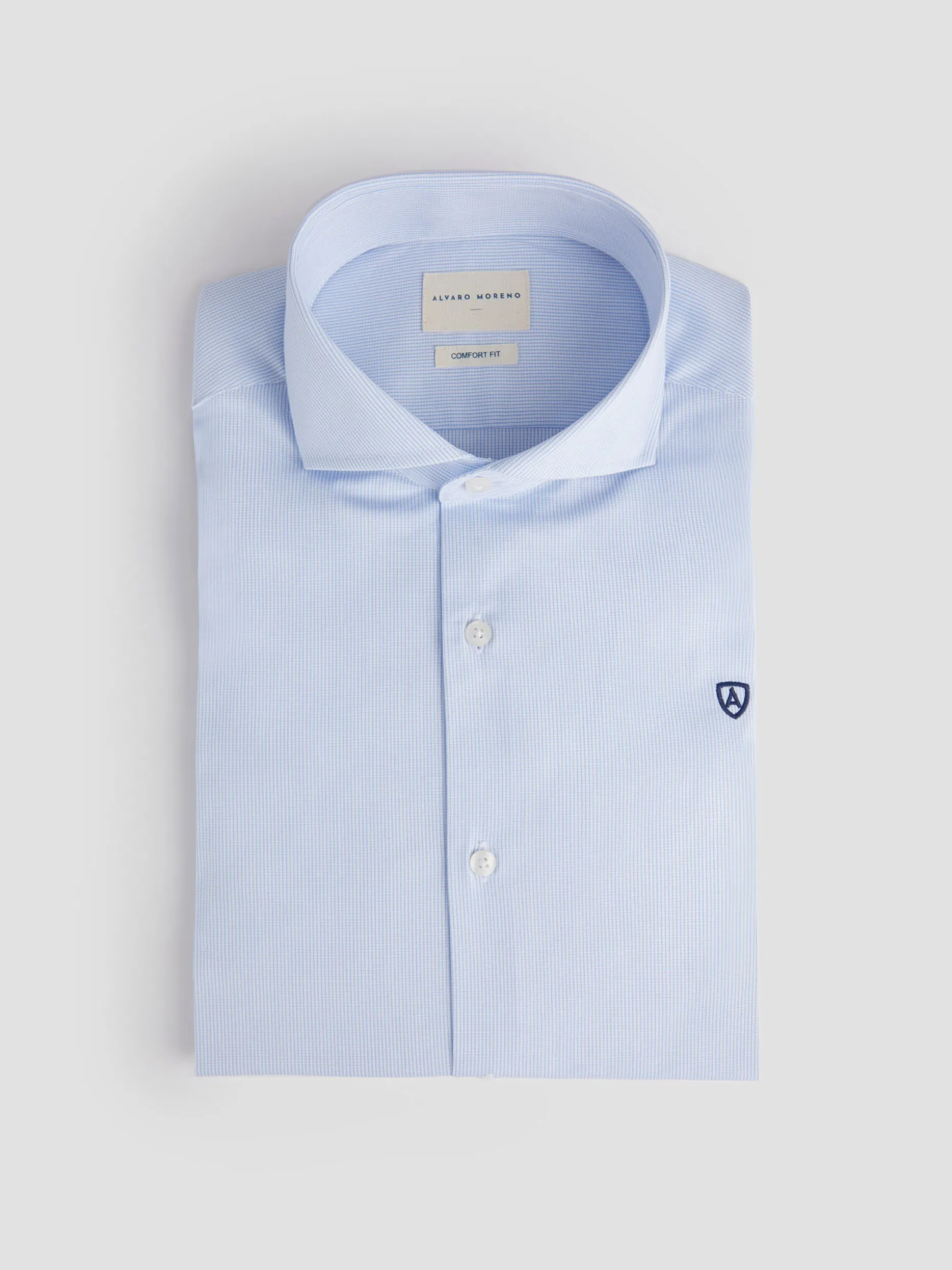 CAMISA COMFORT CHECKS CELESTE