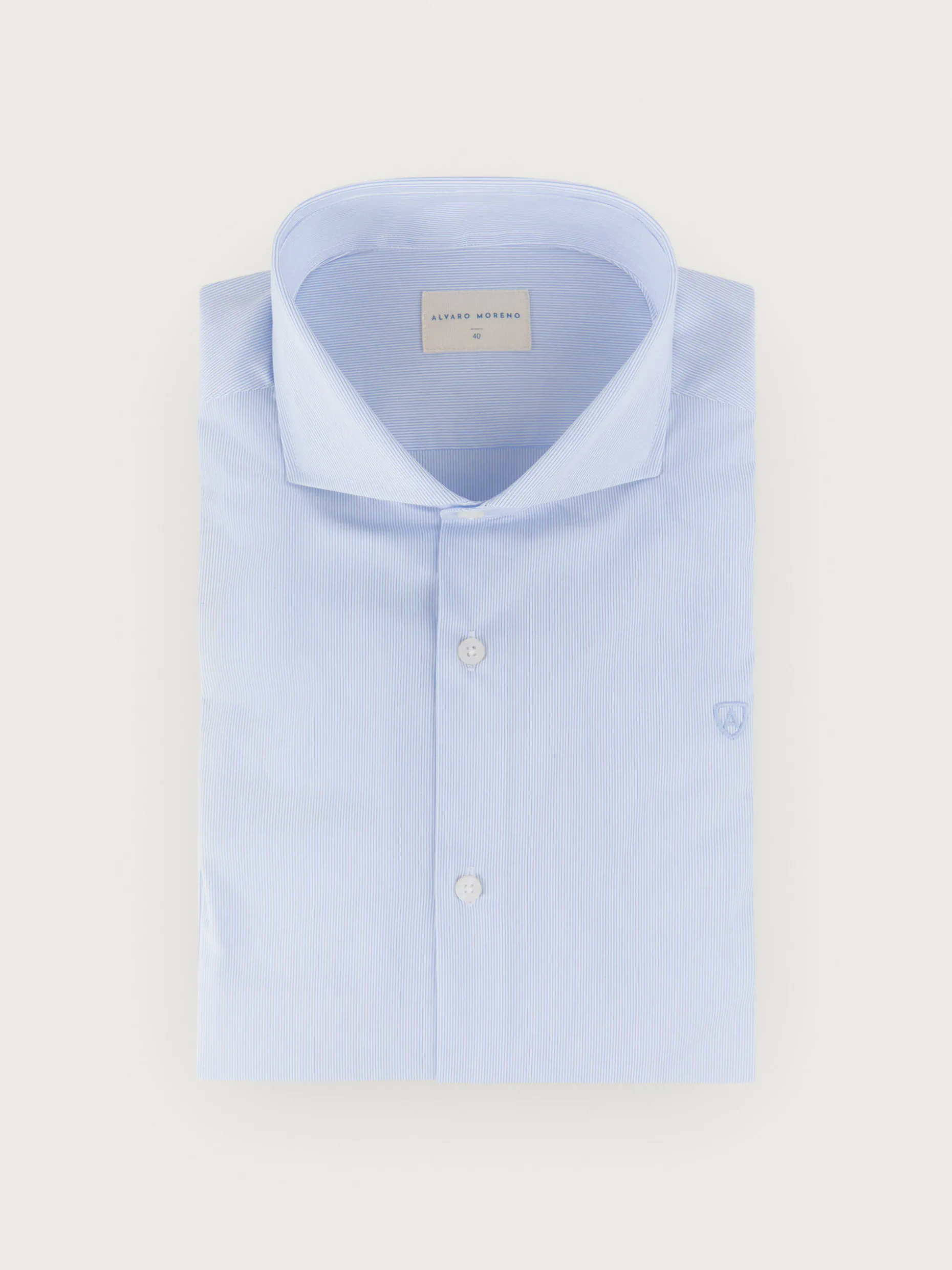 CAMISA COMFORT MICRO RAYAS CELESTE