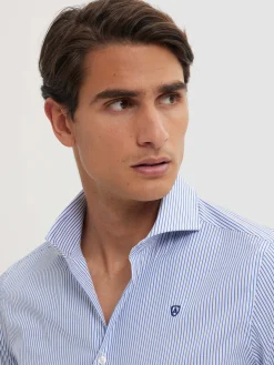 CAMISA COMFORT RAYAS AZUL