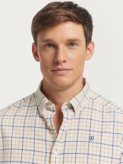 CAMISA FLANNEL CHECKS NARANJA
