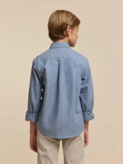 CAMISA FLANNEL TWILL KIDS AZUL