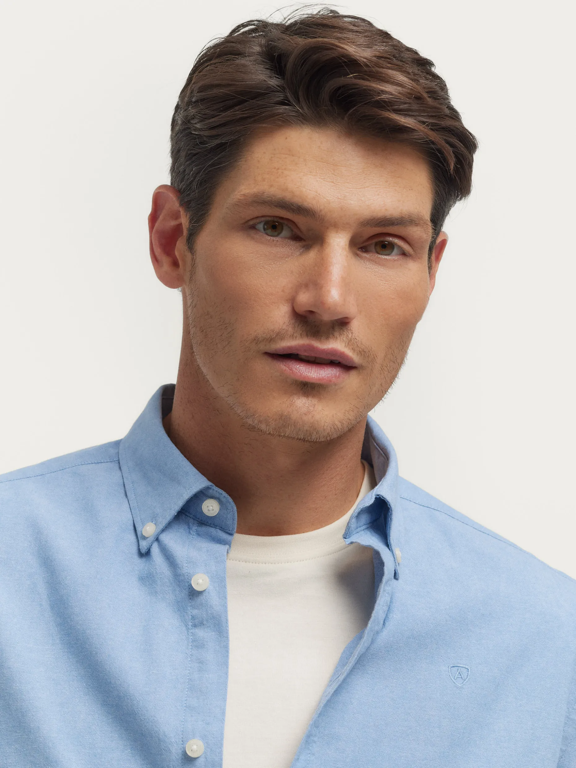 CAMISA OXFORD CHAMBRAY CELESTE