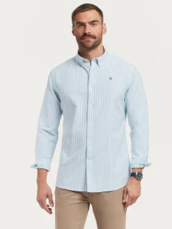 CAMISA OXFORD FANCY STR VERDE