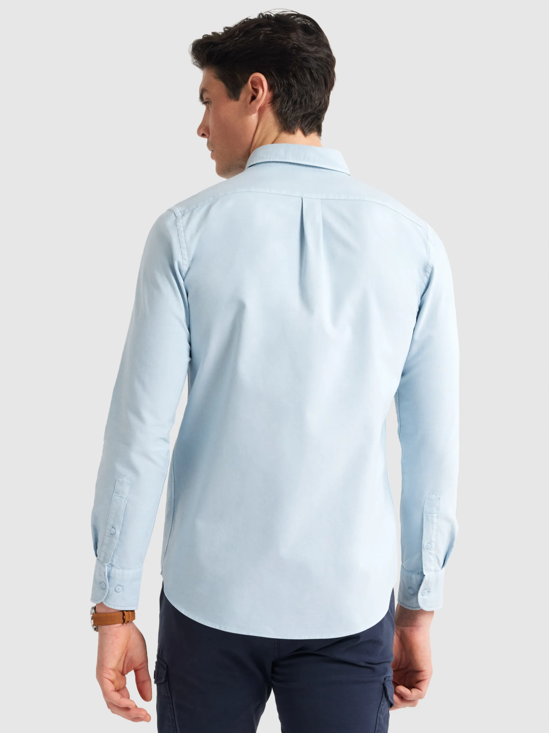 CAMISA OXFORD POCKET DYE CELESTE
