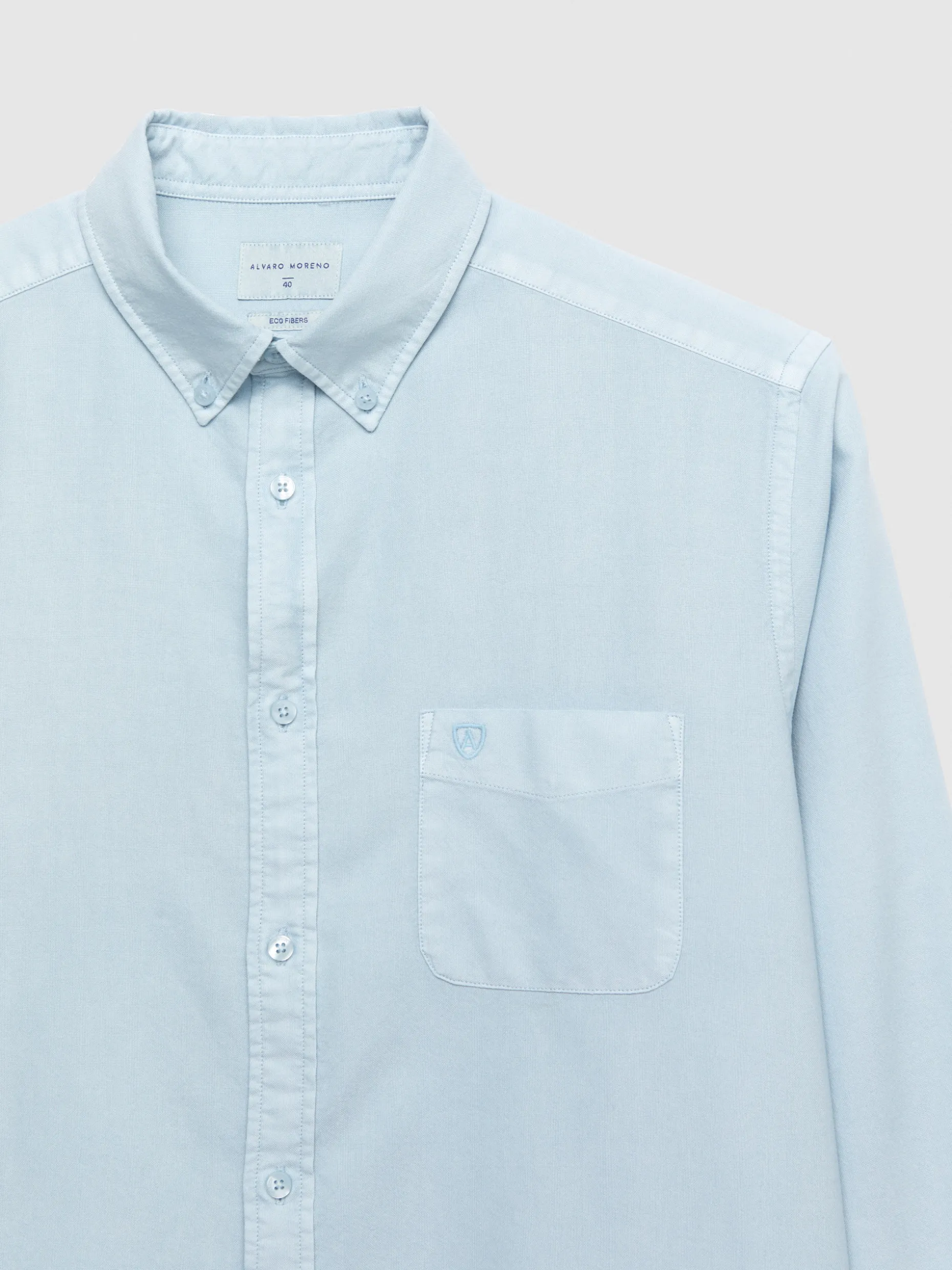 CAMISA OXFORD POCKET DYE CELESTE