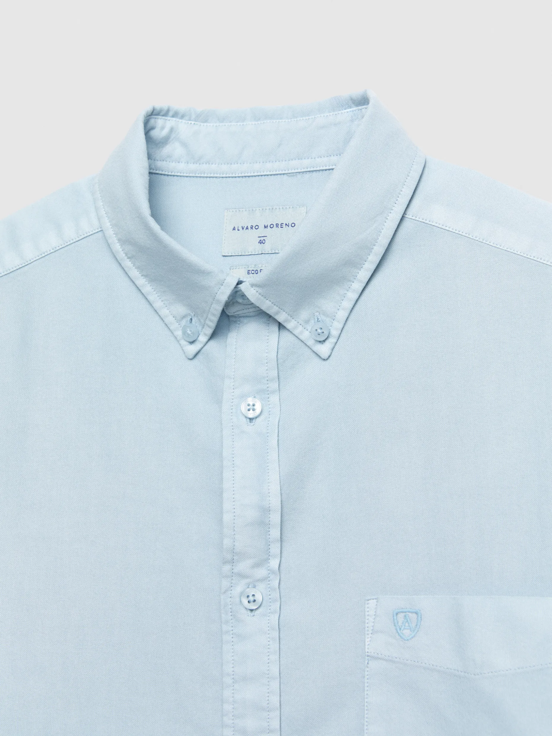CAMISA OXFORD POCKET DYE CELESTE
