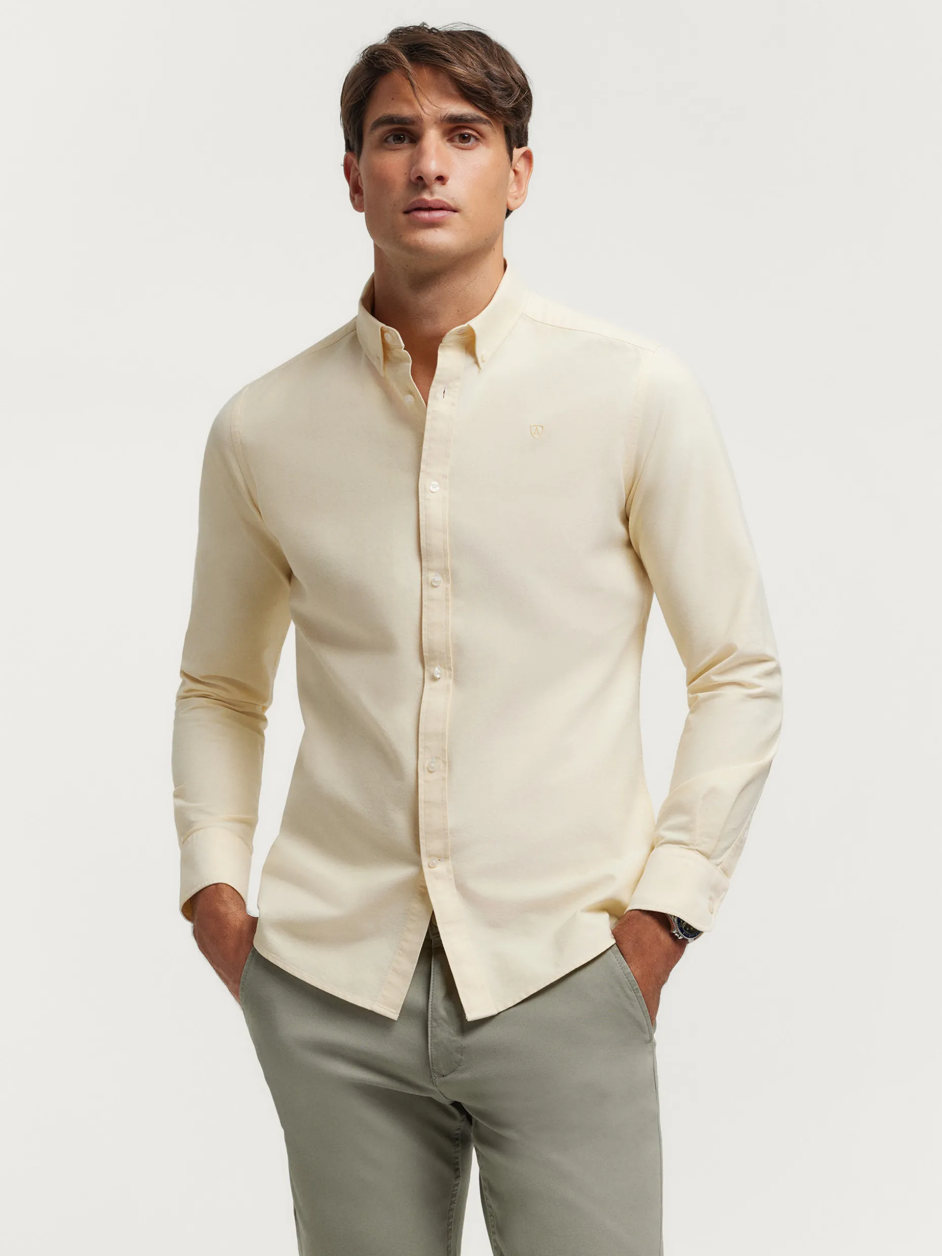 CAMISA OXFORD SOLID AMARILLO