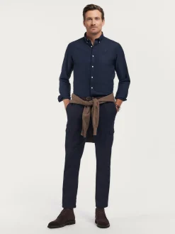 CAMISA OXFORD SOLID AZUL MARINO