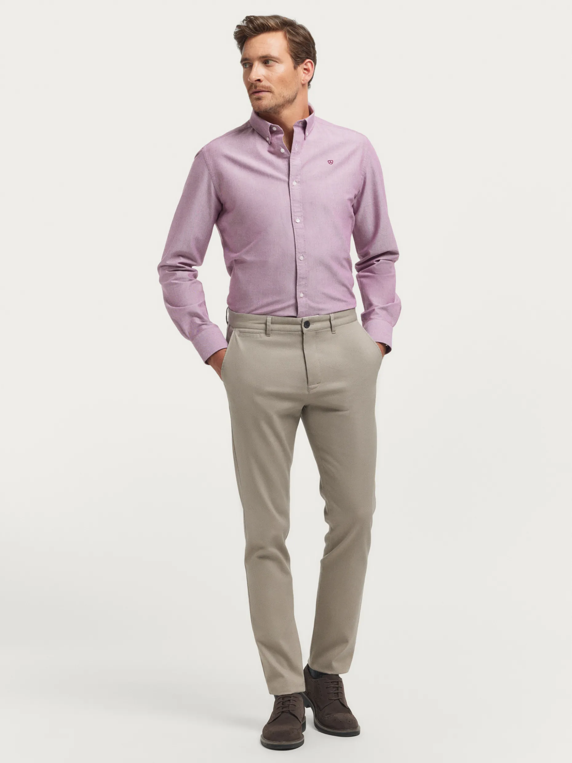 CAMISA OXFORD SOLID BURDEOS
