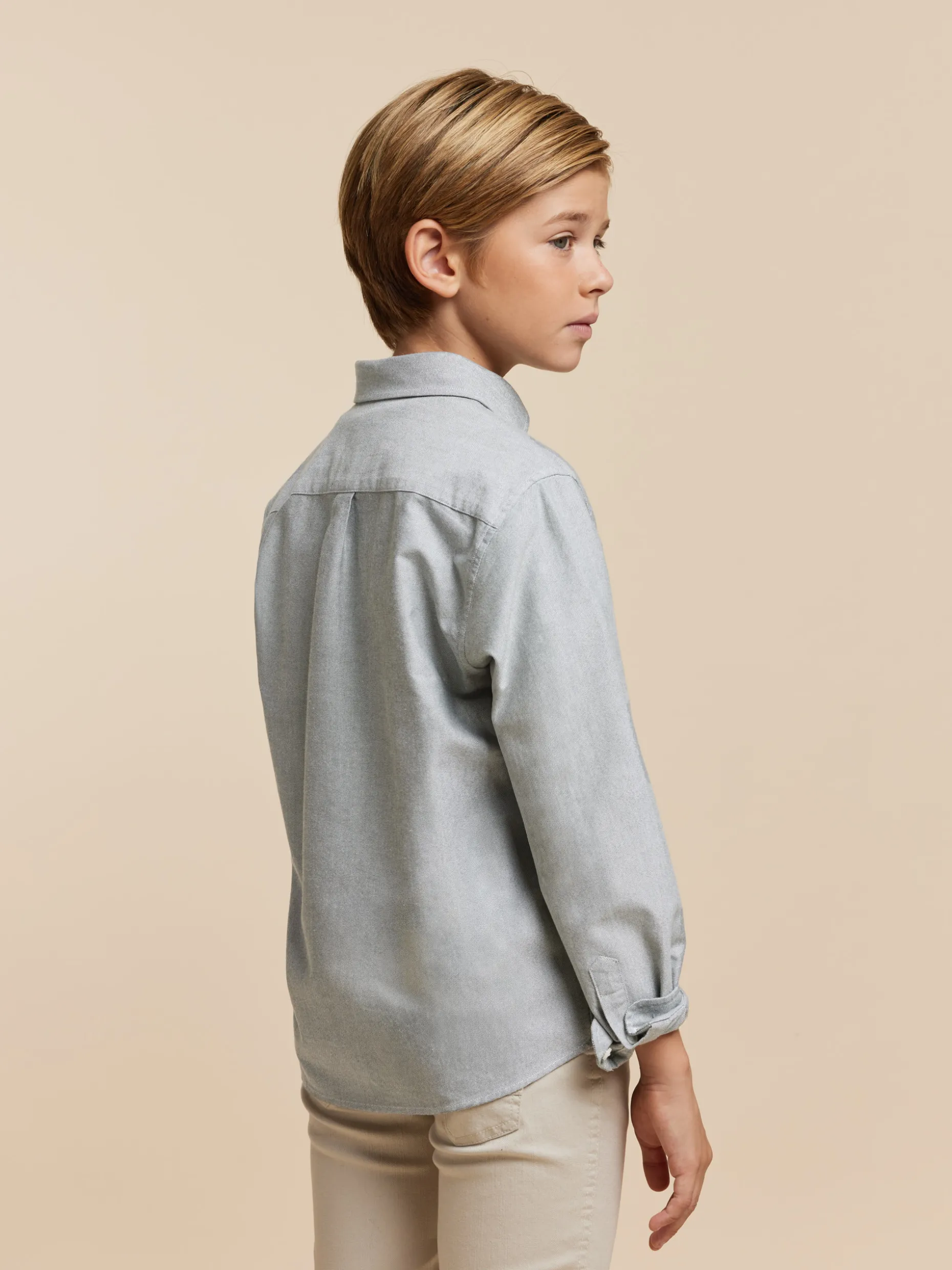 CAMISA OXFORD SOLID KIDS VERDE