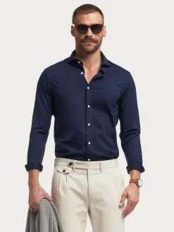 CAMISA PUNTO ELASTICO AZUL MARINO