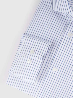 CAMISA RAYAS DOBBY AZUL