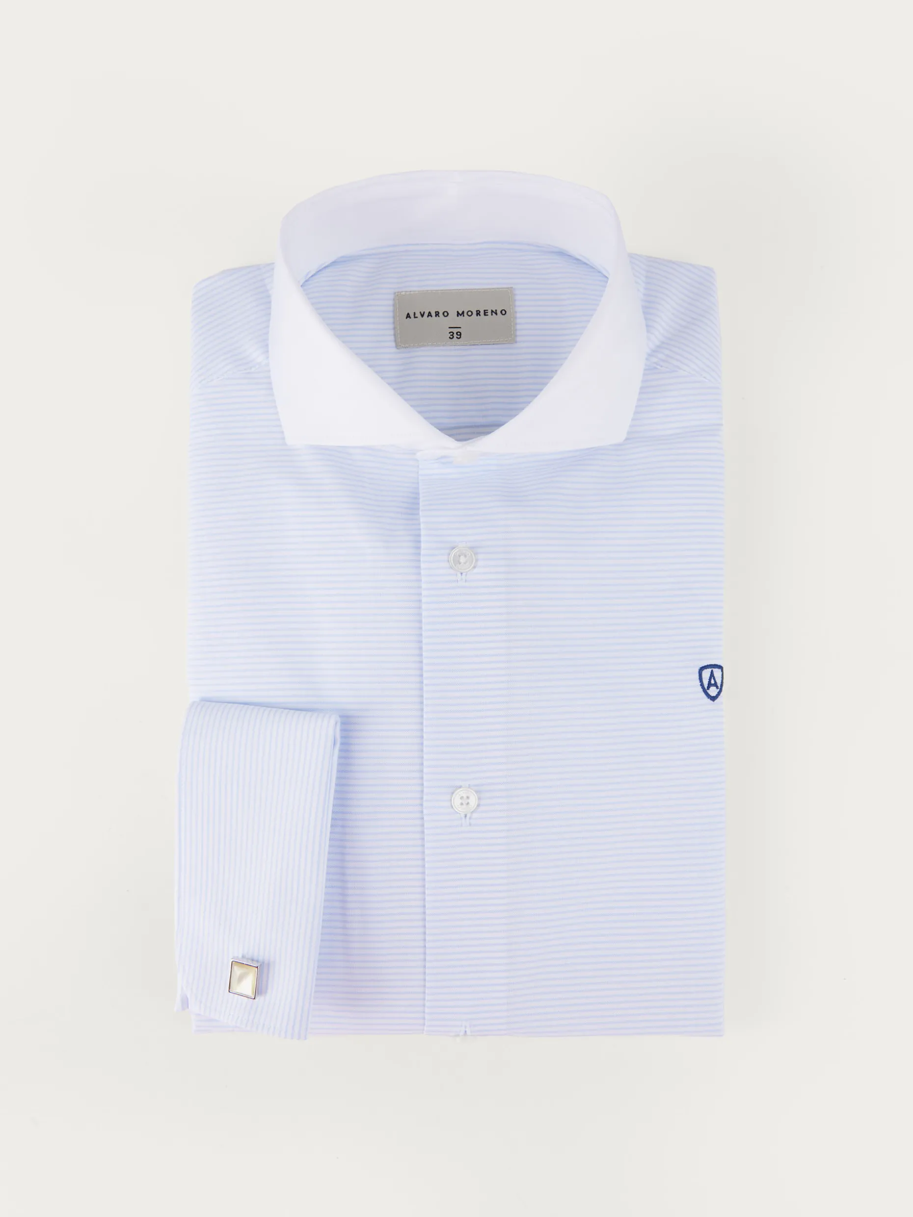 CAMISA RAYAS P.DOBLE CELESTE
