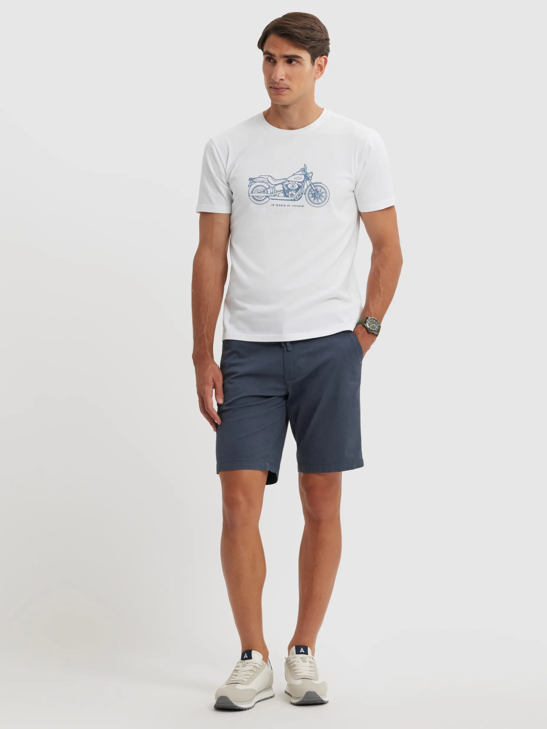 CAMISETA MOTORCYCLE BLANCO
