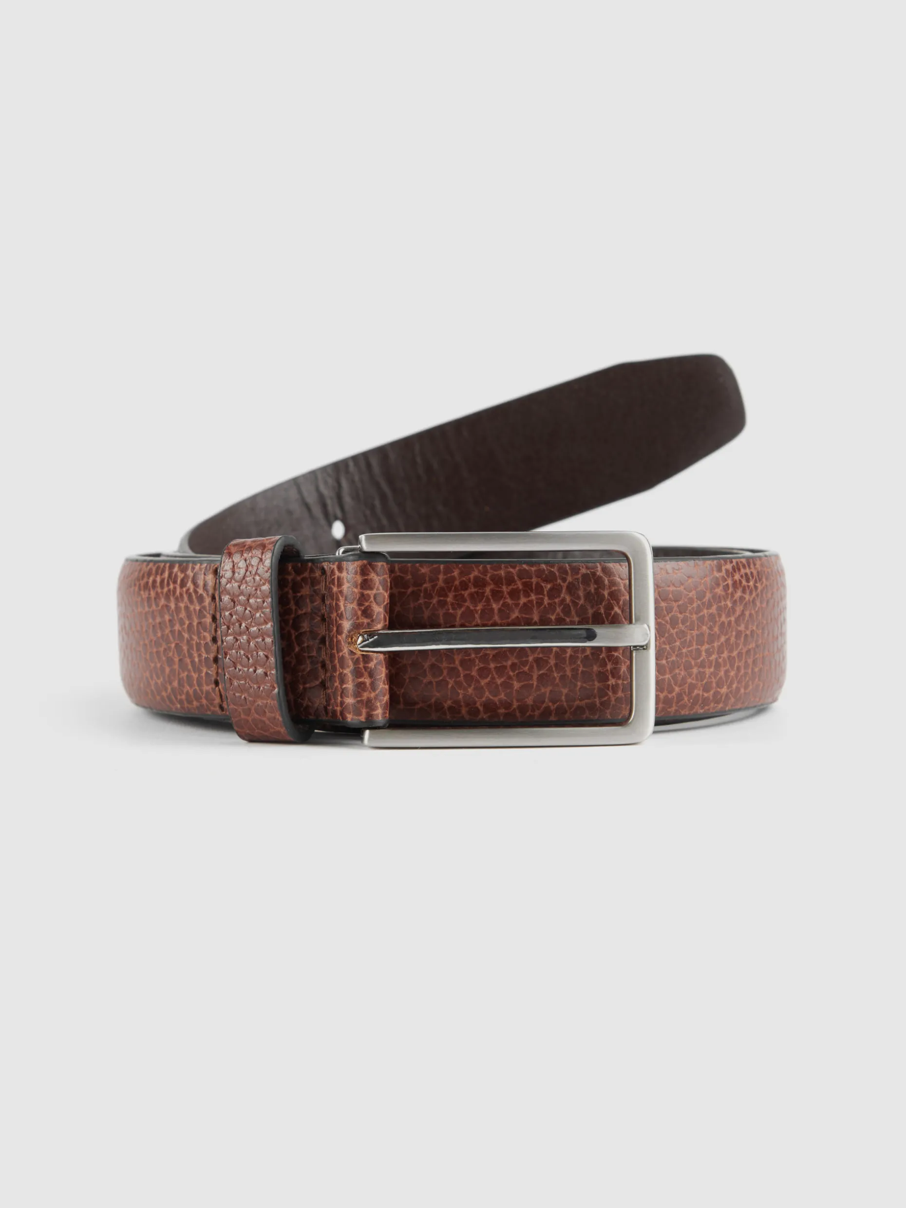 CINTURON VESTIR LEATHER MARRÓN