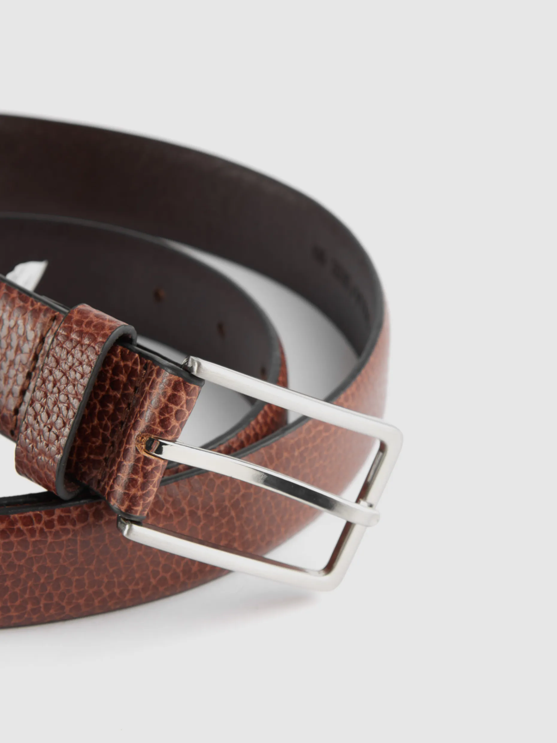 CINTURON VESTIR LEATHER MARRÓN