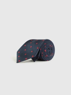CORBATA JACQUARD MF AZUL MARINO