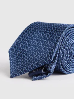 CORBATA JACQUARD MF AZUL MARINO