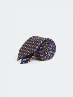 CORBATA PRINTED AZUL MARINO