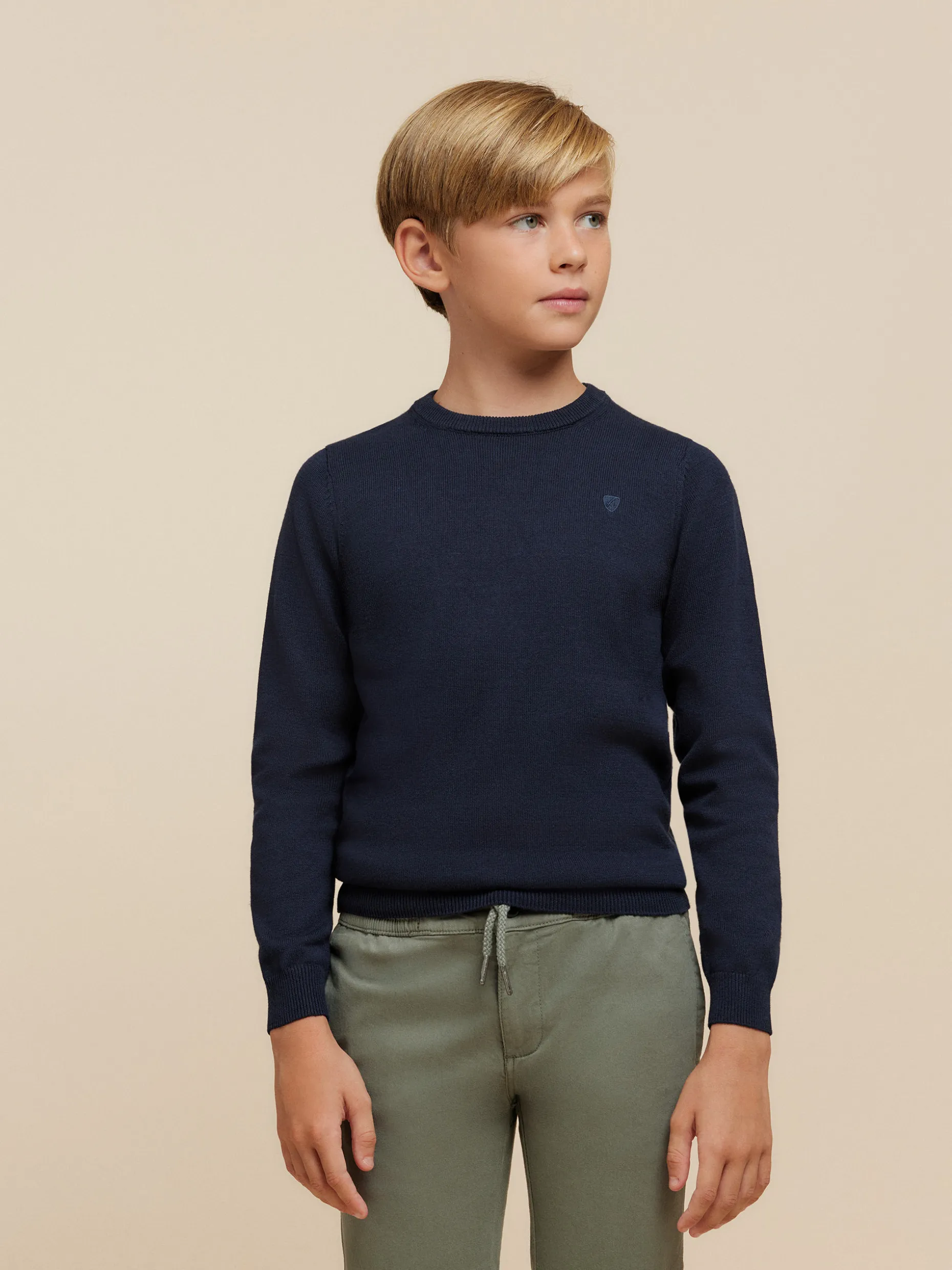 JERSEY ROUND NECK KIDS AZUL MARINO