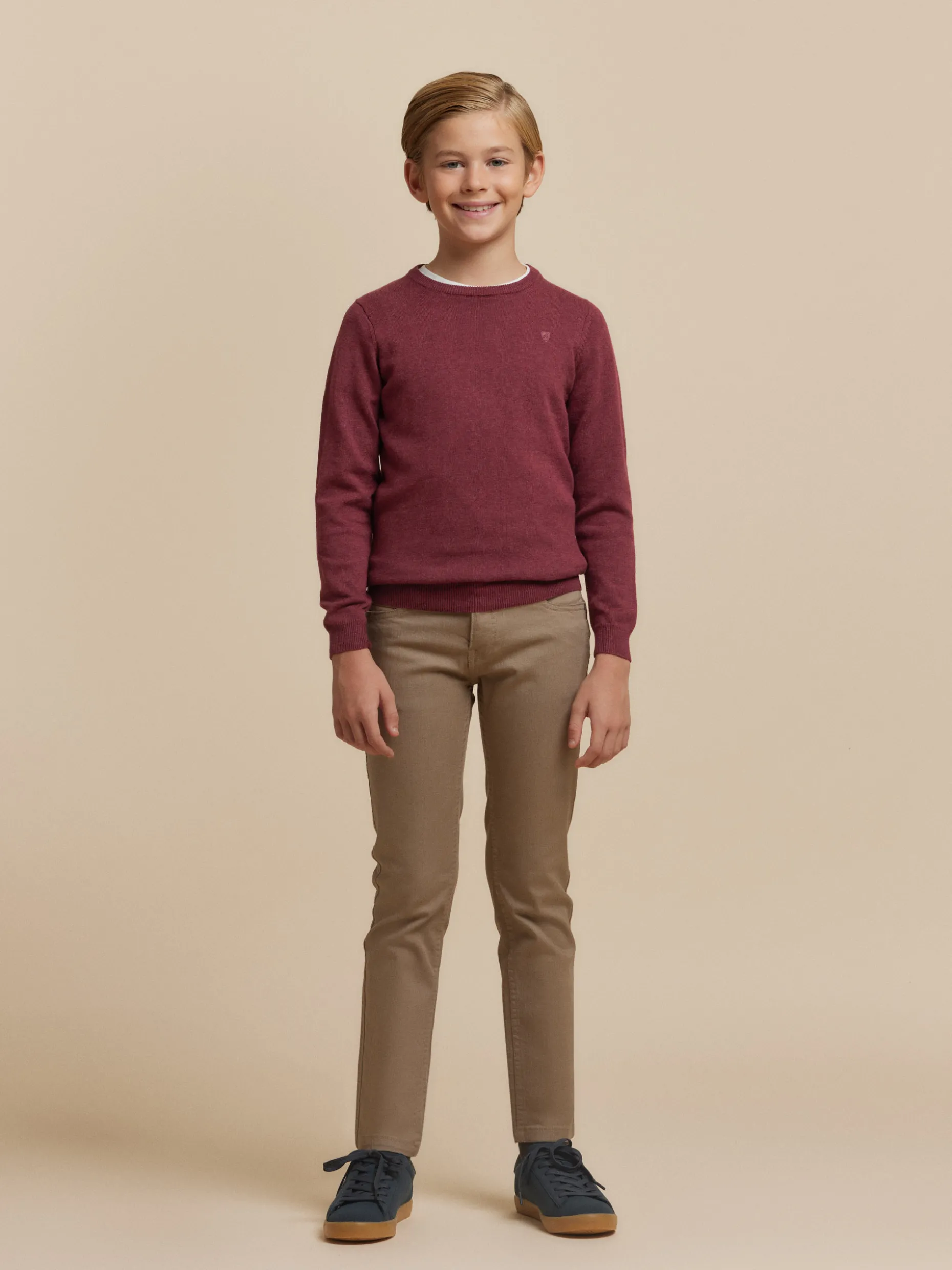 JERSEY ROUND NECK KIDS BURDEOS