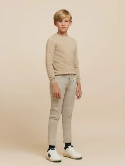 JERSEY ROUND NECK KIDS CAMEL