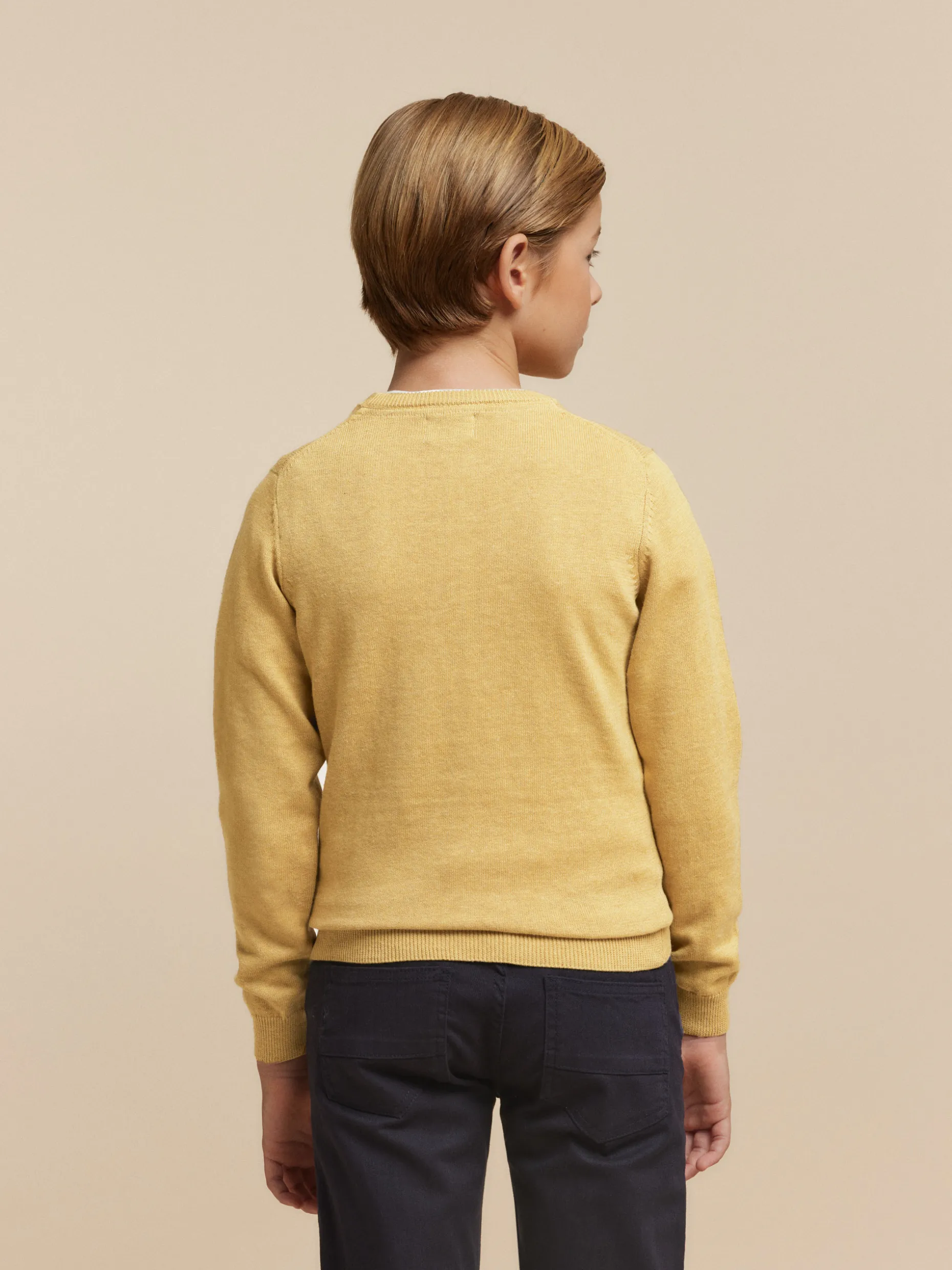 JERSEY ROUND NECK KIDS MOSTAZA