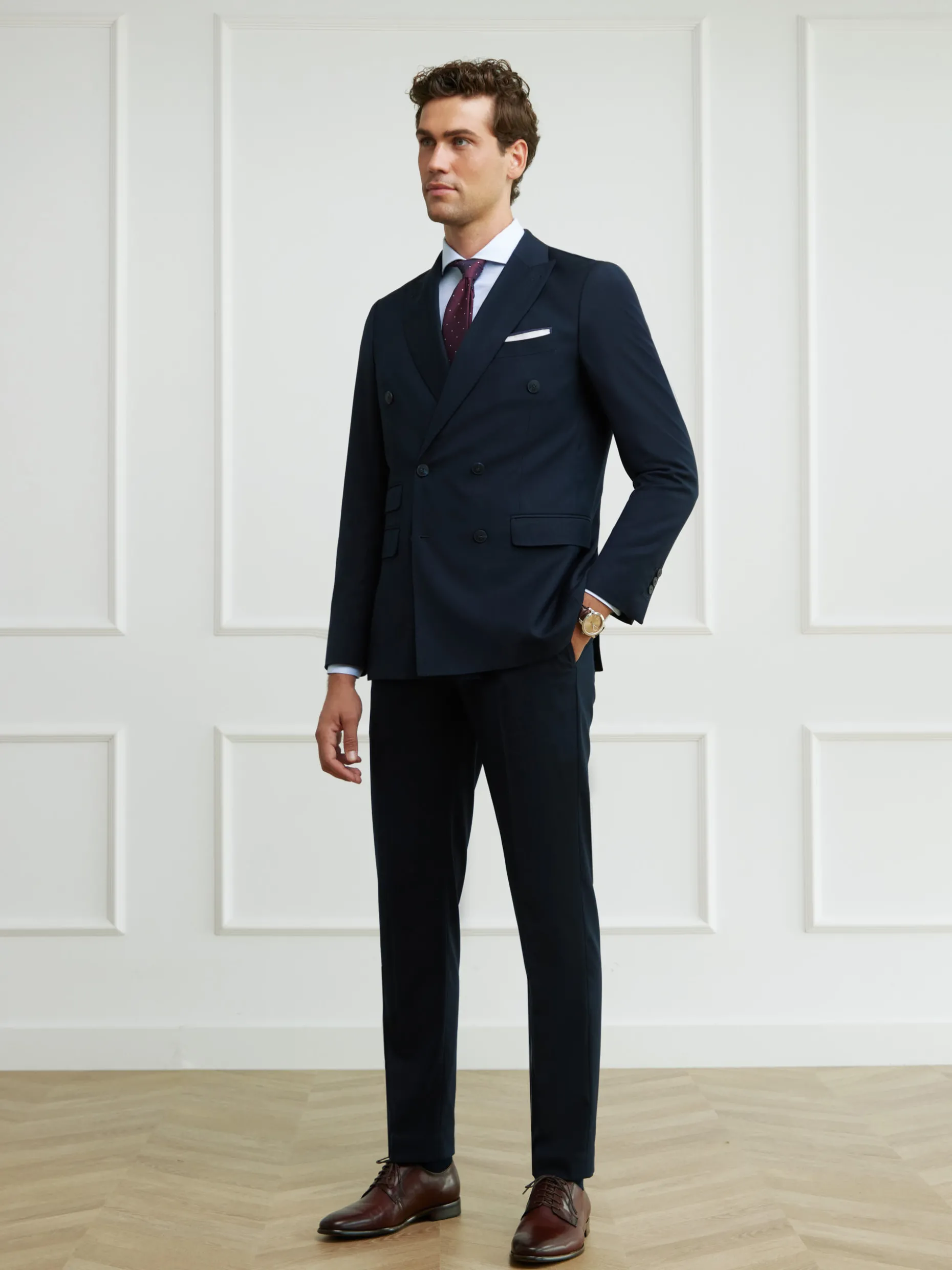 PANTALON TWILL CRUZADO AZUL MARINO